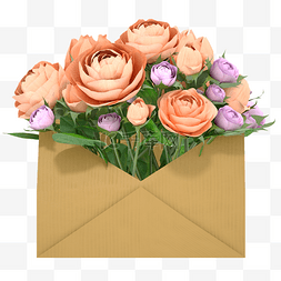 花信封信花朵插花