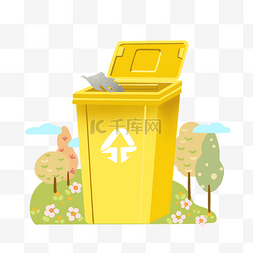 垃圾桶不可回收图片_不可回收垃圾桶手绘