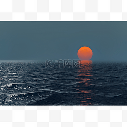 太阳图片_海面太阳和波浪的照片