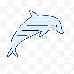 边框纹理蓝色卡通可爱海豚边框