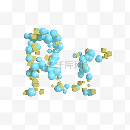 创意蓝色字母R