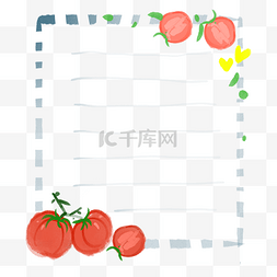 红色西红柿图片_卡通蔬菜西红柿边框