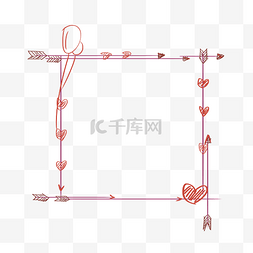 手绘穿心箭图片_卡通手绘线框