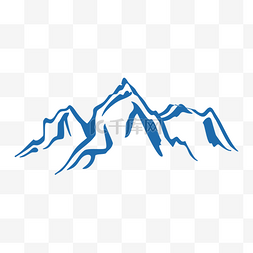 山脉回形图片_线描蓝色山峰