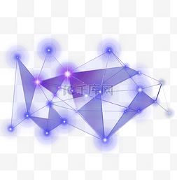 紫色科技炫酷光源不规则几何图形