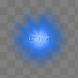 放射光蓝色图片_蓝色高光放射光特效png免扣