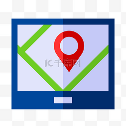 导航地图app图片_卡通蓝色的地图导航
