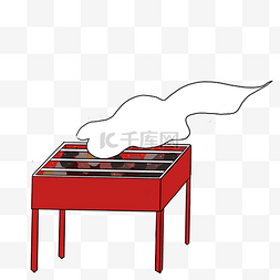 红色的烧烤架插画
