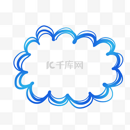 云朵线条边框图片_蓝色云朵边框