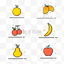香蕉梨苹果图片_水果图标合集