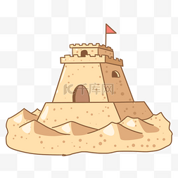 卡通城堡城堡图片_卡通沙滩城堡插画