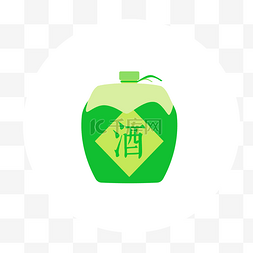 酒图片_卡通绿色的酒壶图标
