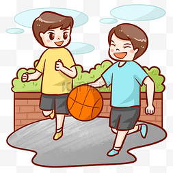 篮球海报篮球图片_户外同学朋友打篮球