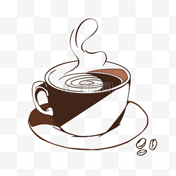 咖啡豆剪影咖啡杯剪影