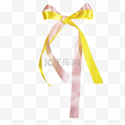 黄色淡图片_淡粉色黄色丝带蝴蝶结