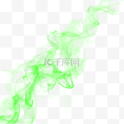 漂浮的绿色抽象烟雾效应