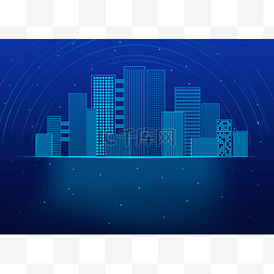 城市建筑蓝色科技图片_智能科技高楼大厦