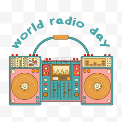 卡通风格world radio day