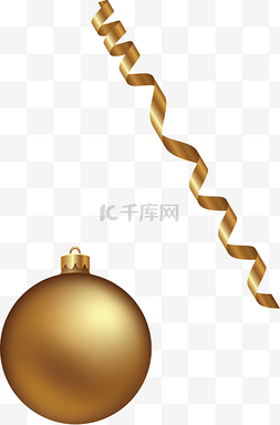 金色吊球圣诞元旦素材双旦
