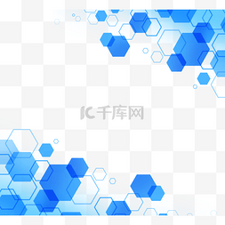 渐变抽象六边形蓝色商务边框