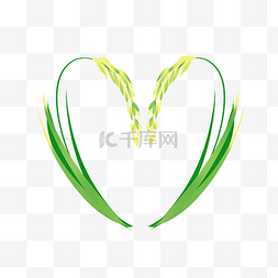 绿色心图片_绿色心形水稻
