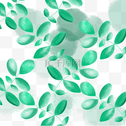 欧式底纹图片_手绘绿色叶子背景