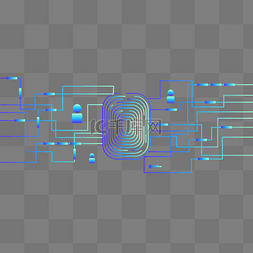 蓝色紫色指纹锁科技