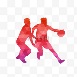 炫彩2风格宣传海报图片_运动会篮球赛炫彩剪影