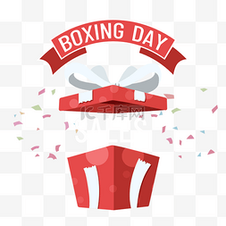 碎片漂浮图片_boxing day红色节日欢庆礼盒