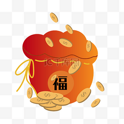 金币袋袋子图片_矢量装金币的袋子