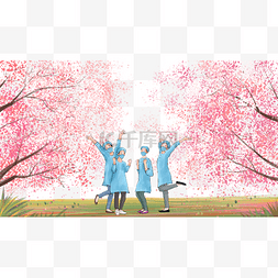 樱花节素材图片_三八妇女节医生护士樱花