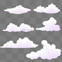 编程点缀图片_白云云朵紫色云彩