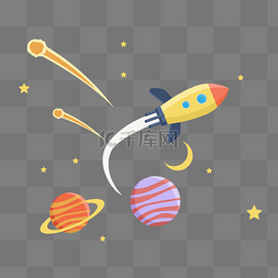 星星星星卡通图片_卡通航天航空宇宙中的火箭