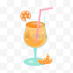 矢量夏天橘子汽水饮料果汁