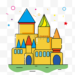 卡通城堡城堡图片_卡通黄色城堡建筑
