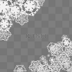 圣诞节正方形边框图片_白色的普通雪花边框