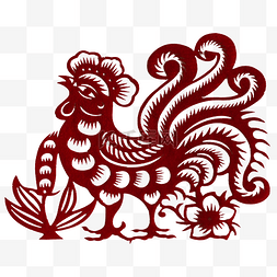 新年春节剪纸十二生肖之鸡