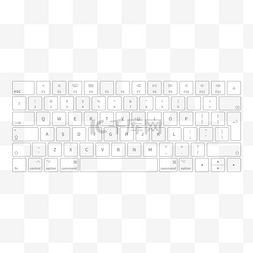 苹果键盘png图片_线稿电脑键盘