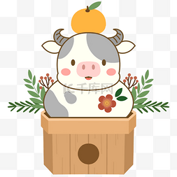 新州年图片_2021年日本新年可爱牛