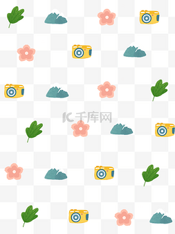 迷你图片_色彩印花相机底纹装饰图