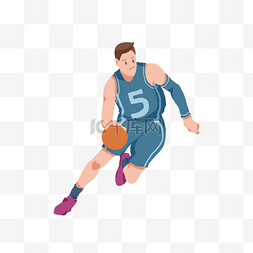 扁平风篮球运动插画