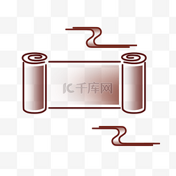 卷轴图片_古风卷轴线条咖啡色和仙气