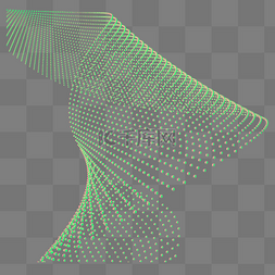 绿色几何体图片_科技智能魔幻数据点状线几何体放