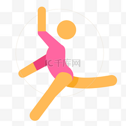奥林匹克人物健美操运动图标