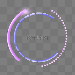 边框发光圆形图片_科技感简约发光蓝色标题框边框圆