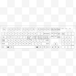 win键盘图片_线条键盘