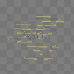 黄色简约线条图片_中国风黄色简约线条祥云