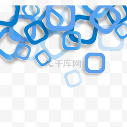 海报蓝色商务图片_方形蓝色抽象业务几何边框