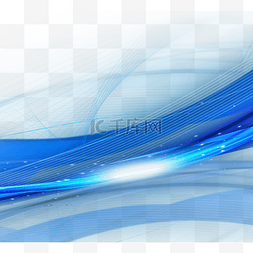 蓝色波浪线曲线元素