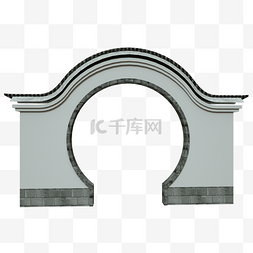 中式江南风格素色拱门